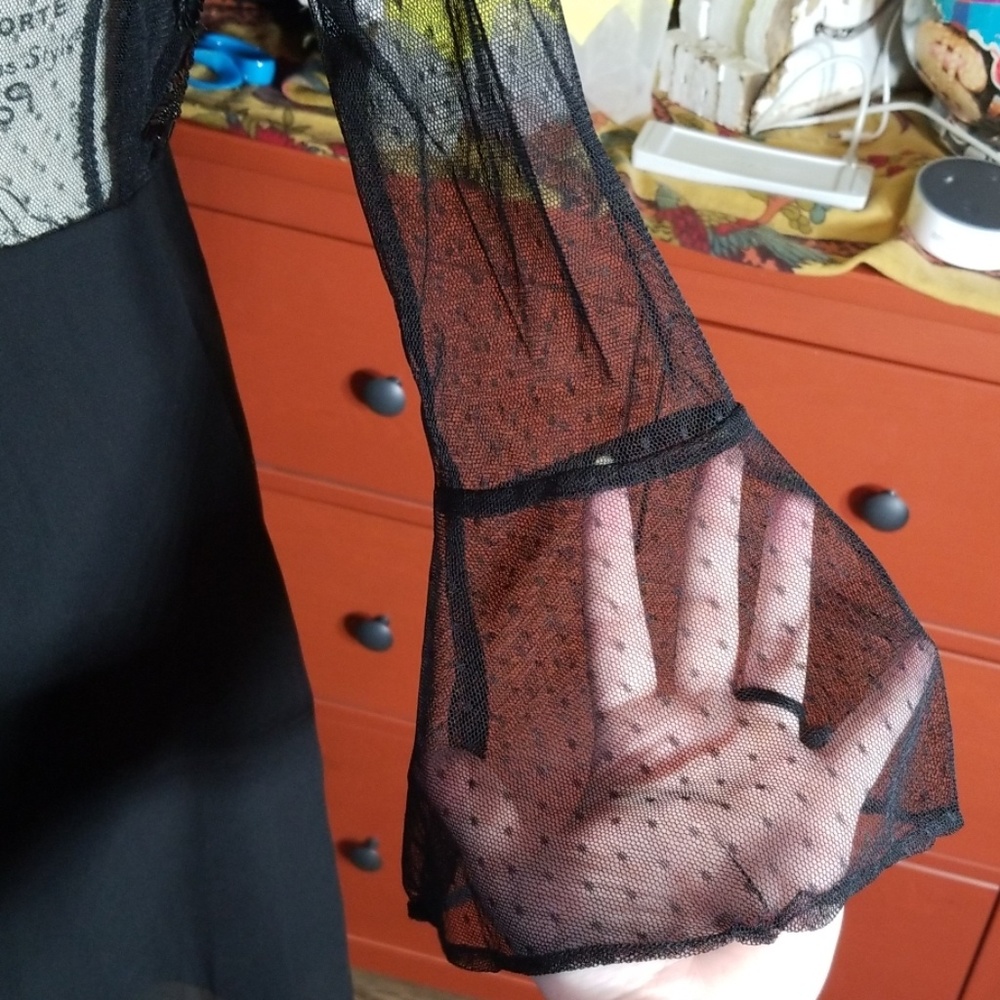 Asos Black Sequin Embellished Lace Dress - Picture 6 of 8